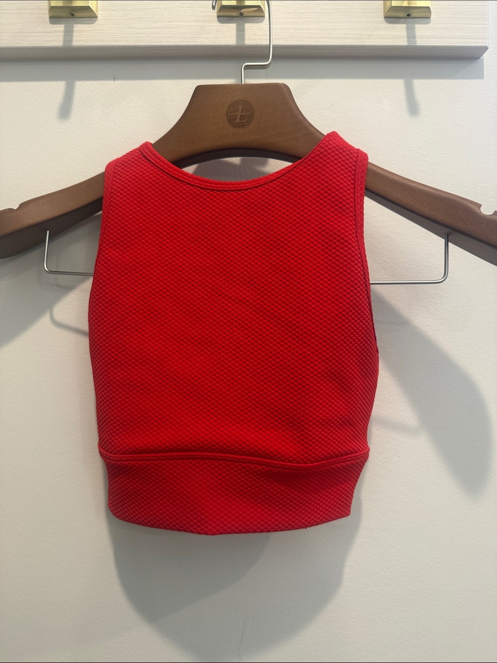 Beach Riot Women’s Red Textured Crop Tank Top